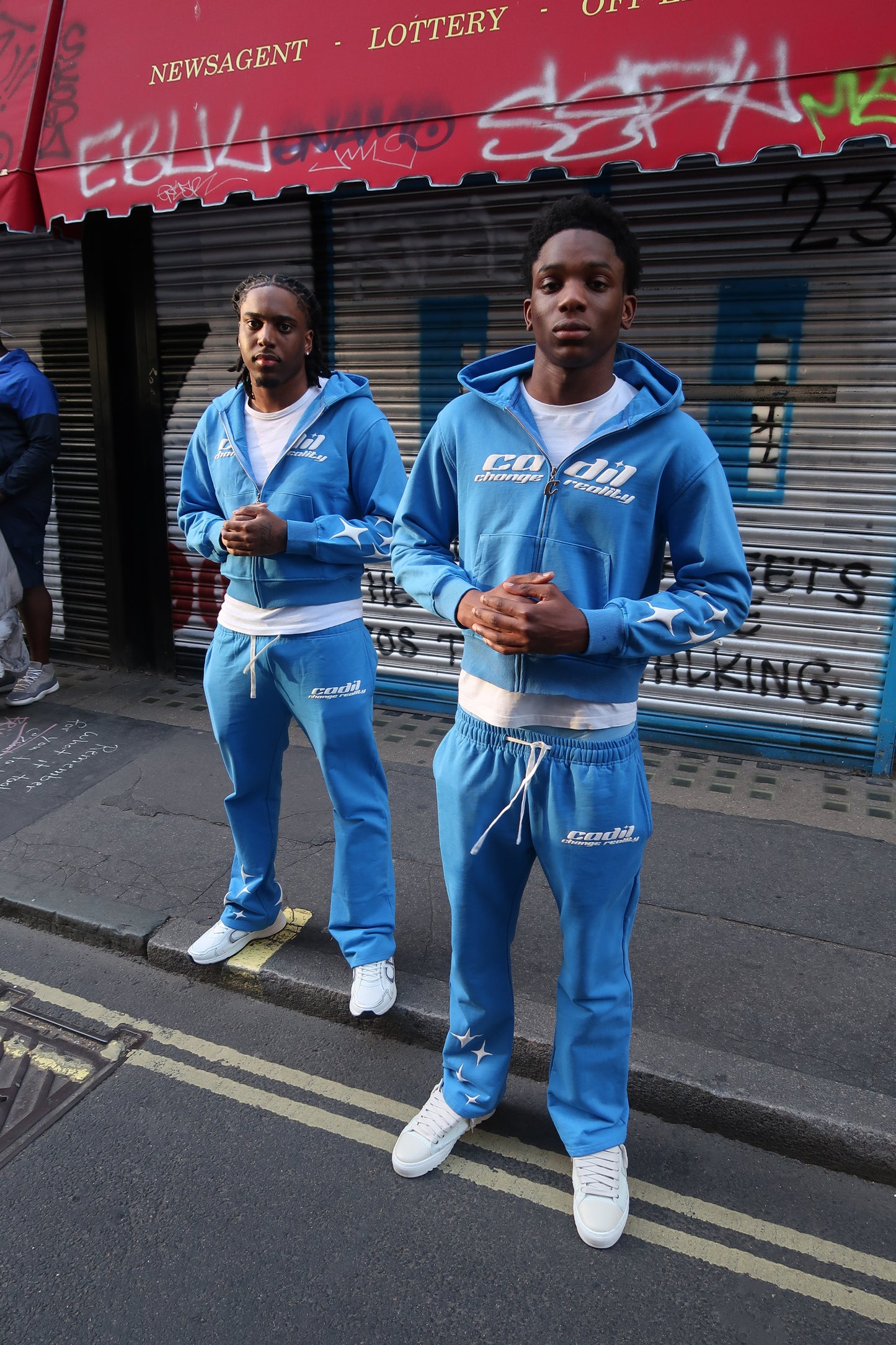 Exclusive blue puff print joggers