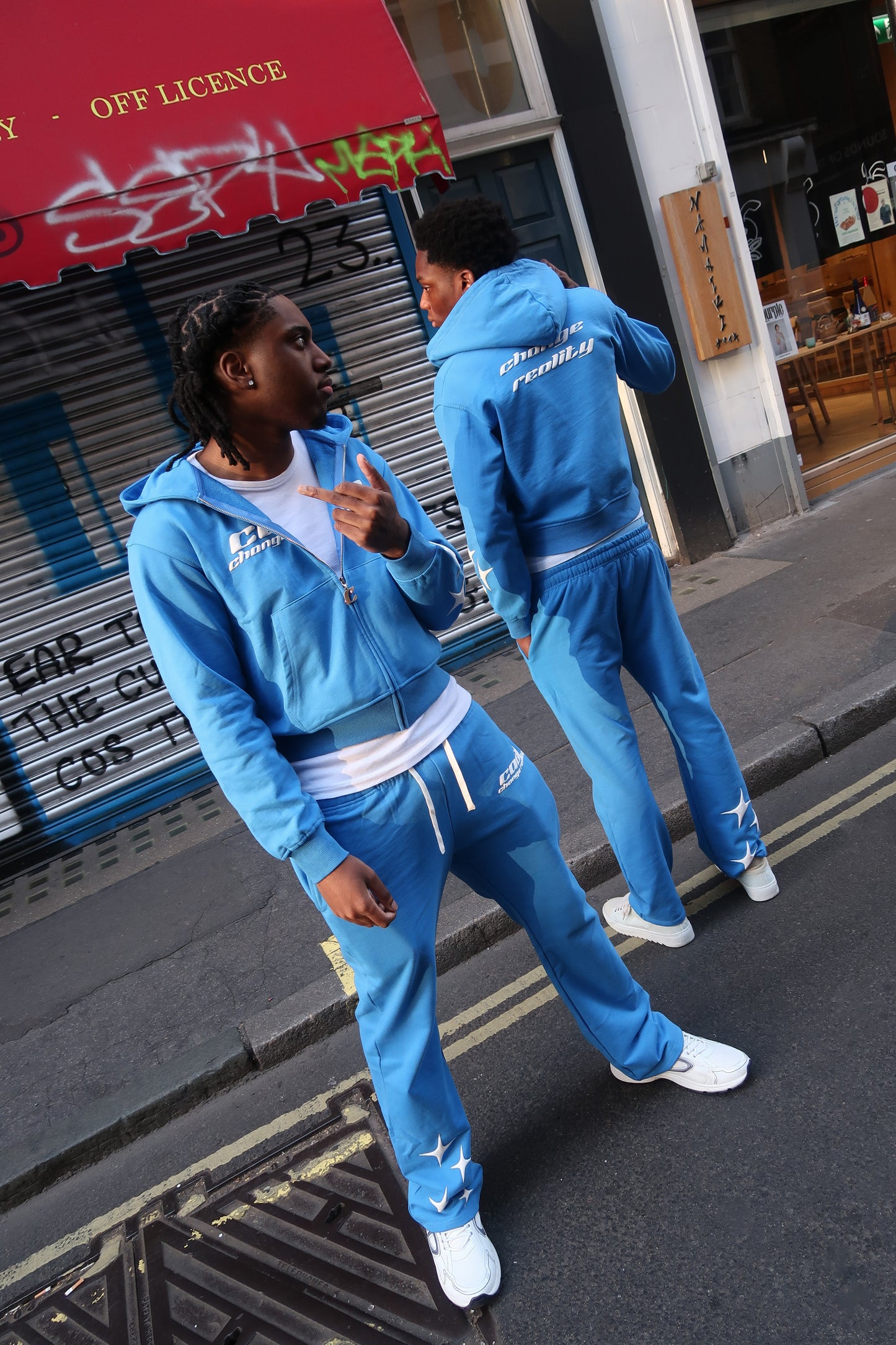 Exclusive blue puff print joggers