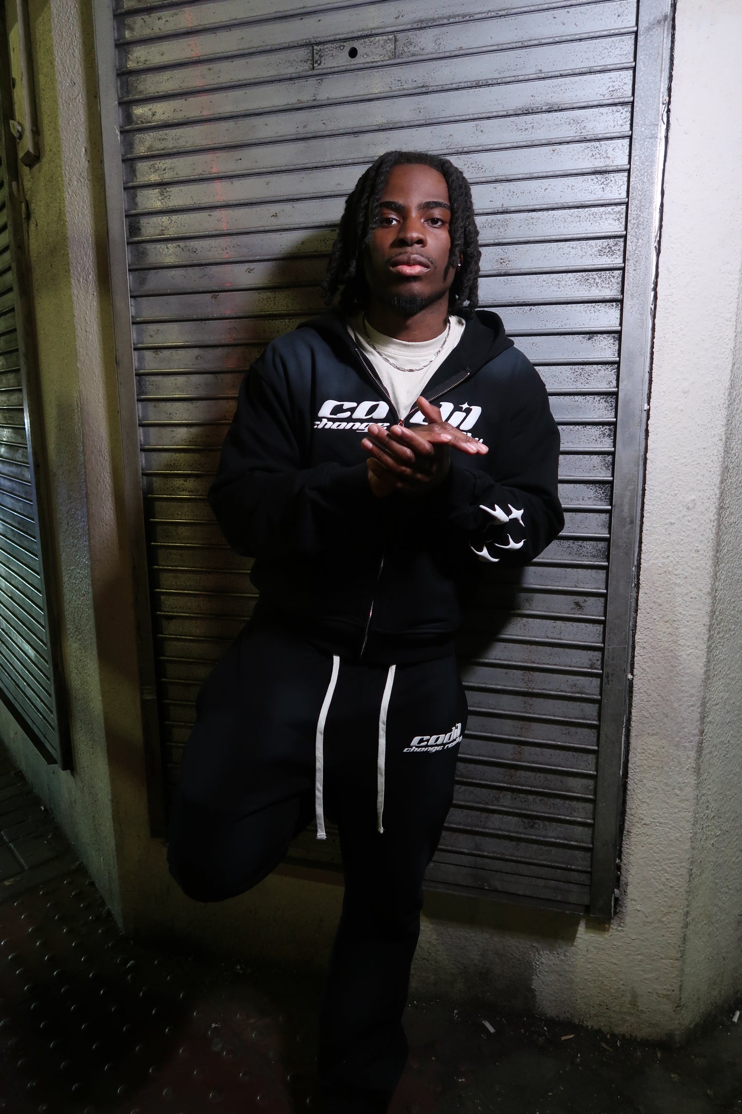 Exclusive sun fade black joggers