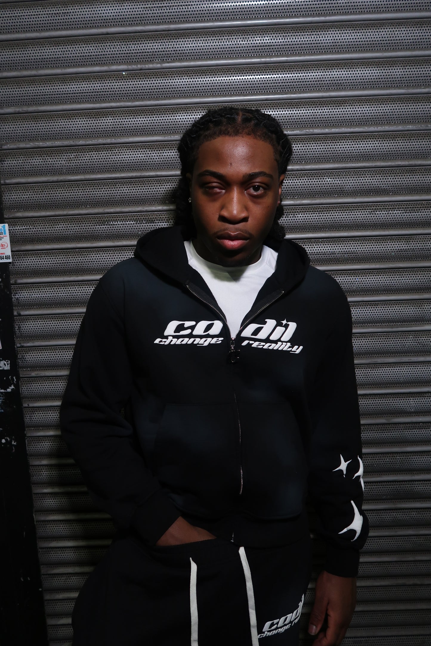 Exclusive sun fade black joggers