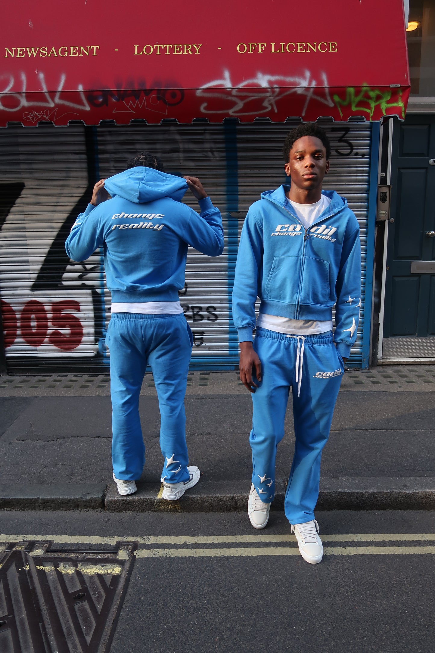 Exclusive blue puff print joggers