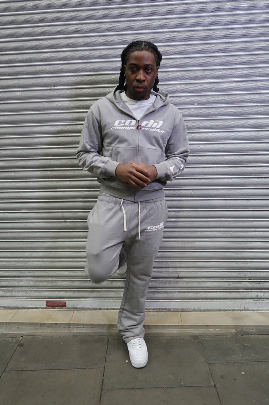 Exclusive grey puff print joggers