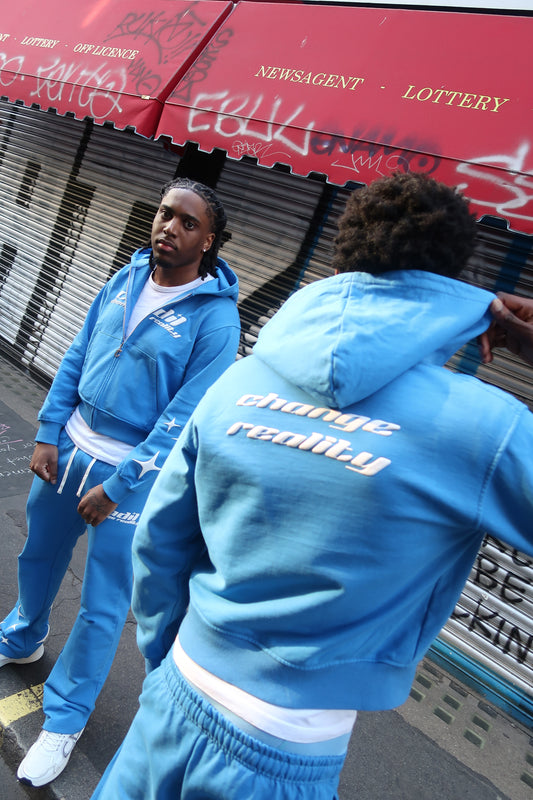 Exclusive blue puff print hoodie